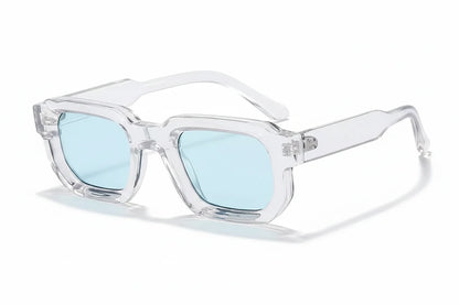 Lunettes de soleil carrées rétro UV400 - Verres transparents