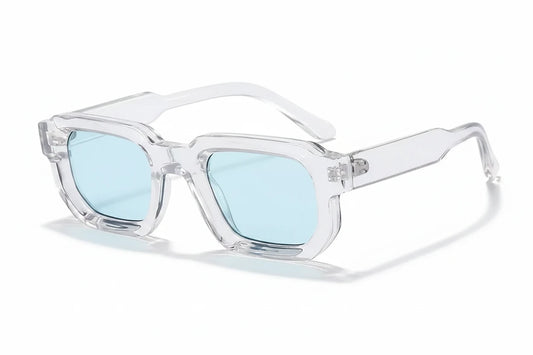 Lunettes de soleil carrées rétro UV400 - Verres transparents