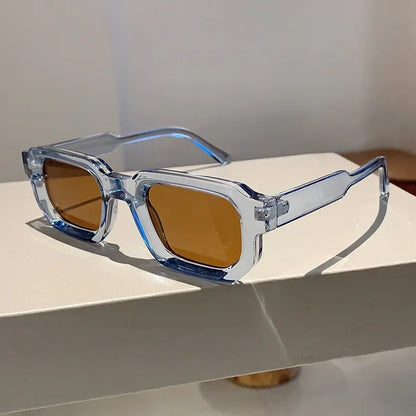 Lunettes de soleil carrées rétro UV400 - Verres transparents
