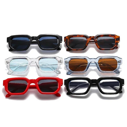 Lunettes de soleil carrées rétro UV400 - Verres transparents