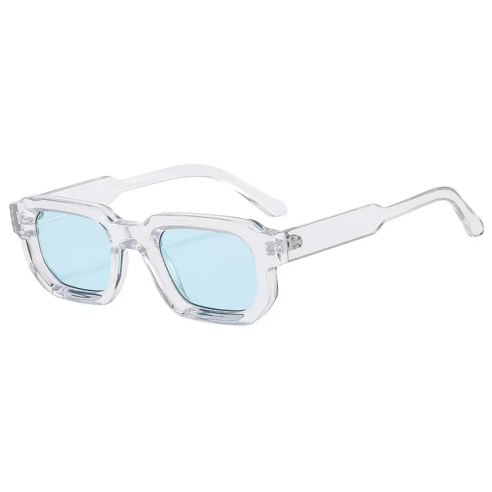 Lunettes de soleil carrées rétro UV400 - Verres transparents